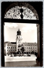 Salzburg Austria RPPC Glockenspiel View Through Gate c1950s Real Photo Postcard