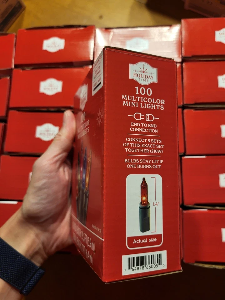 Holiday Time 100 Multicolor Mini Luces de Navidad Lincandescentes Interior Exterior Foto 2 de 4