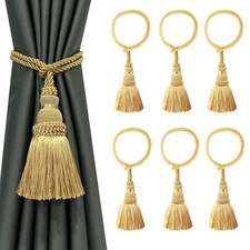 6 Pack Curtain Tie Backs Rope Tassels for Curtains Drape tiebacks Handmade Ou...