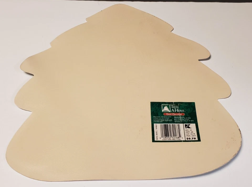 Set 8 Placemats Christmas Tree Hearts Stars Holiday Vinyl Trim a Home Vintage - Image 4 of 4