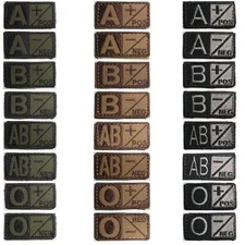 Condor 229 Blood Type Patch Fits VELCRO Loop A B AB O + - Tan OD Black Multicam