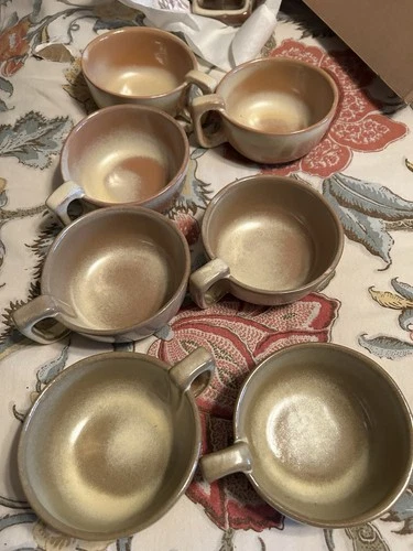 Lot of Frankoma soup mugs from the 1960s Desert gold?
