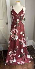 New Women's SZ Small Mauve Floral Windsor Maxi Dress