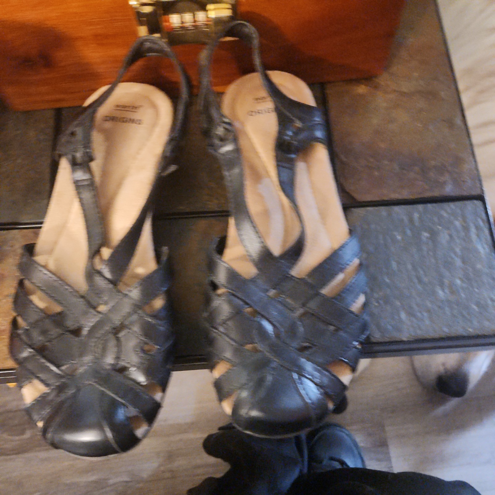 NEW Earth Origins Berri Woven Slip On Sandals Size 8M  Leather Fisherman Blue