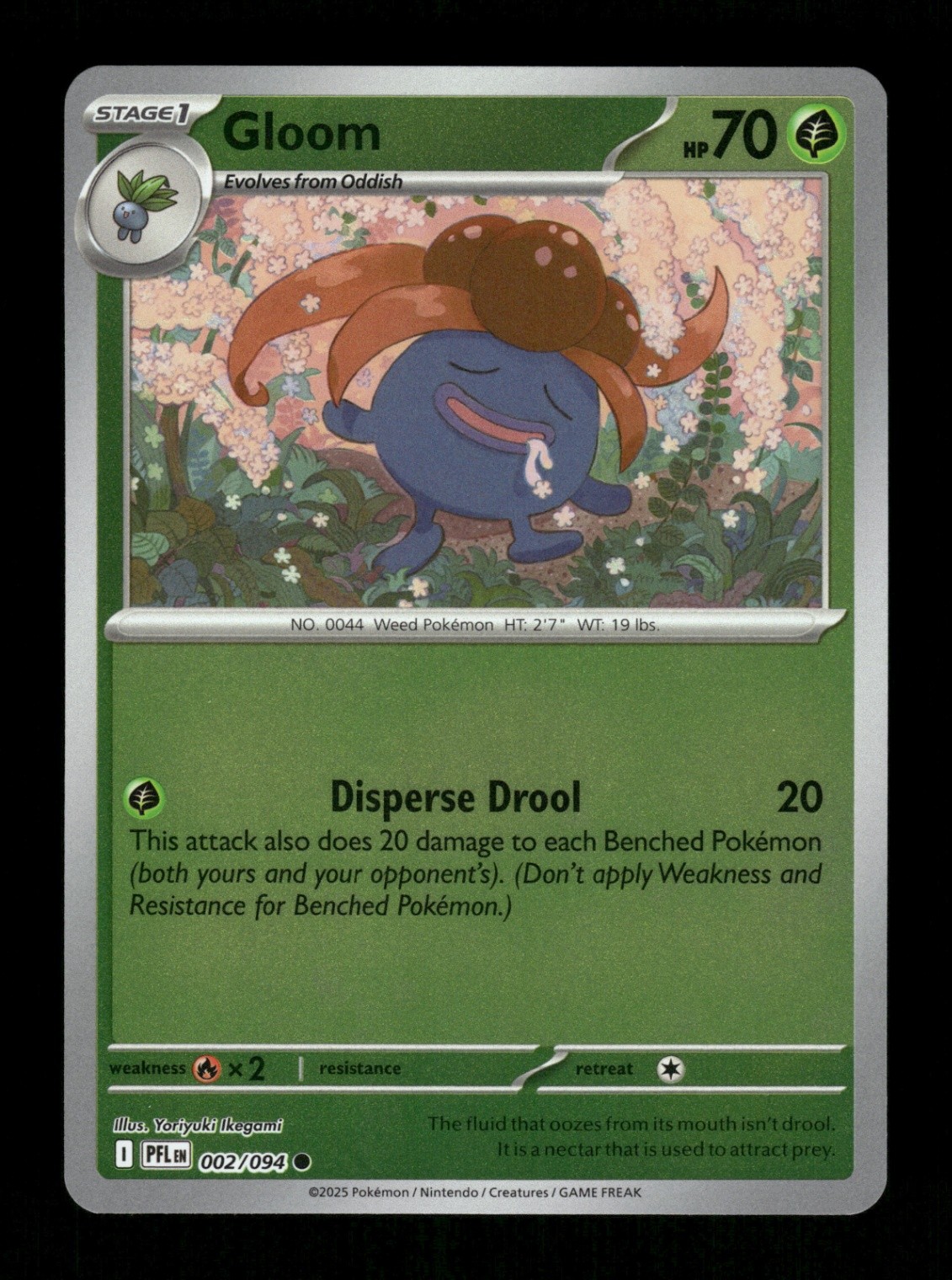 Gloom Reverse Holo Common ME02: Phantasmal Flames 002/094 NM Pokemon NM