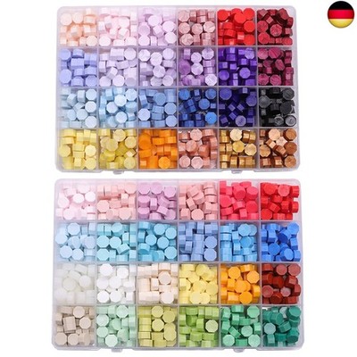 Rarapop 1200 Stück Siegelwachs, 48 Farben Wachssiegel, Siegelwachs Satz für E