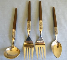 4 Vintage Serving Flatware EKCO ETERNA Lajoya Stainless Steel Japan Korea