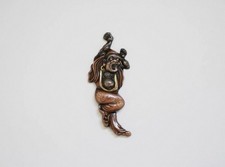 Japanese Mixed Metal Pouch Clasp Menuki Kanamono Meiji Period Y‌awning Daruma