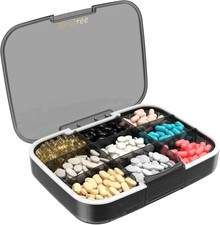 Large Pill Organizer, Moisture Proof  Waterproof Travel Pill Case, Portable Med