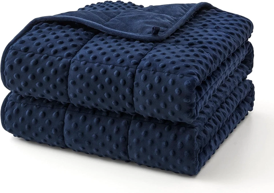 Lujosa manta con peso Minky Dots 60"x80" 20 lb - lavable a máquina cómoda Foto 3 de 4