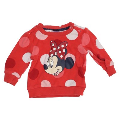Disney, Sweatshirt, Größe: 62, Rot/Weiß, Baumwolle, Gepunktet, Mädchen #eqR