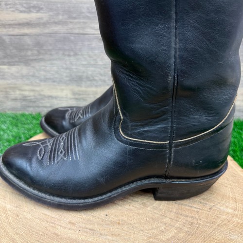 Hondo Boots Men - Size 7D - Vintage Black Cowboy Boots Style 7875 - Picture 7 of 12