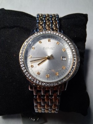 Women's August Steiner AS8262TTG Crystal Bezel Diamond Dial Date Watch New Batt