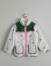 NWOT Mini Boden Cream Pretty Borg Mix Jacket, Sz 5/6-11/12