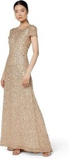 Adrianna Papell Women's Short-Sleeve All Over Sequin Gown, 12 New with Tags!