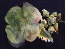 Vtg Millinery Flower Collection Filmy Green w/Velvet 1-7" Japan H4642