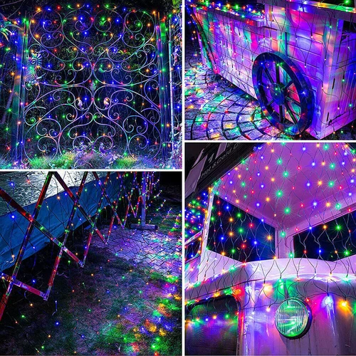 LED Net Mesh Lights Fairy String Curtain Lamp Christmas Wedding Party Decoration - Picture 7 of 51