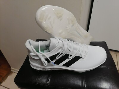 Adidas‎ Adizero Afterburner 8 PRO Baseball Cleats White Silver Sz 8 Adidas Adizero Afterburner 8 Pro White Gray Baseball Cleats  main image 4