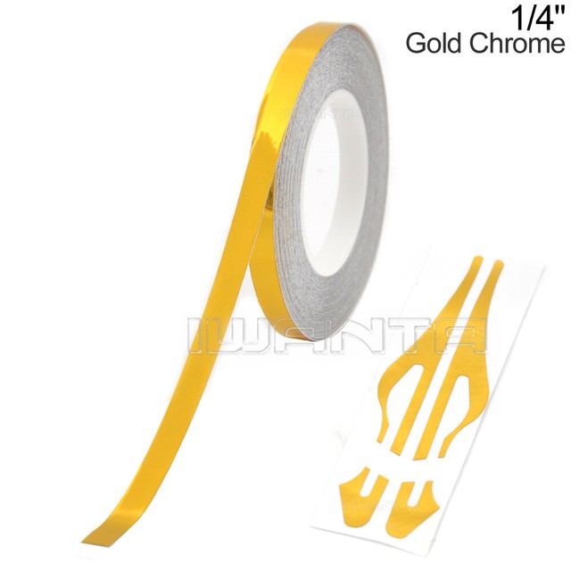 1/4" 6mm Gold Chrome Pinstriping Pin Stripe DIY Line Vinyl Decal