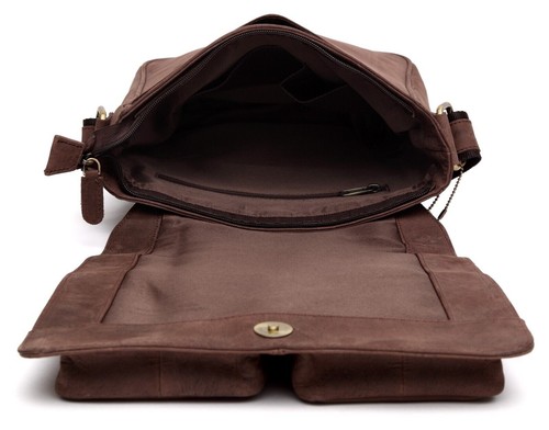 Mens Leather Shoulder Bag Designer Ladies Cross body Work Messenger College Case - Picture 7 of 7