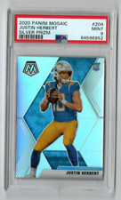 2020 Panini Mosaic Justin Herbert Silver Prizm Rookie PSA 9 Chargers QB RC