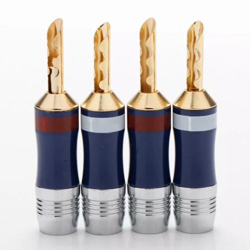 4pcs Gold Plated BFA Banana Plug Y Spade Connector for DIY Audio Speaker Cable - Picture 20 of 23