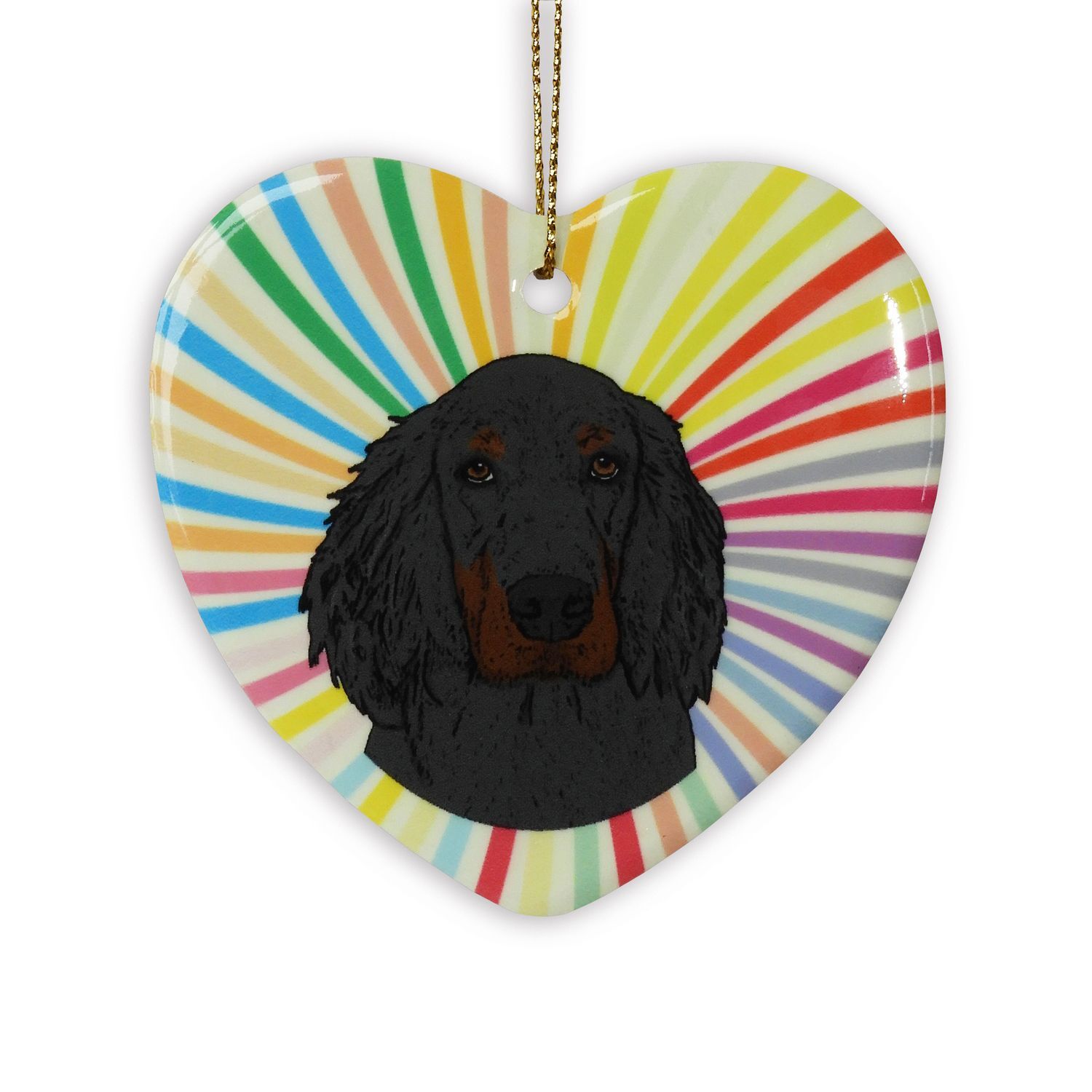 Gordon Setter Heart Ornament - Ceramic