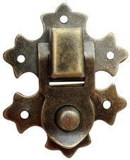 10x Schnappschloß Schatullen Kistenverschlus​​s Etui-Verschluss Alt Messing