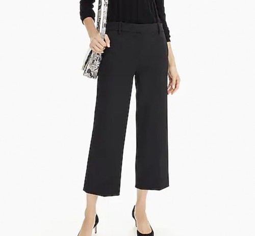 J Crew High-rise Black Peyton wide-leg 