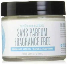 Schmidt's Natural Deodorant For Men and Women Fragrance Free - 2 Ounce Jar