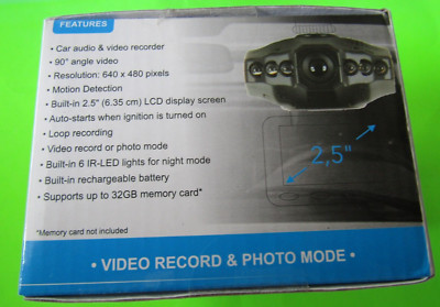 ELINK DASH CAMERA W/ cycled recording and flip screen