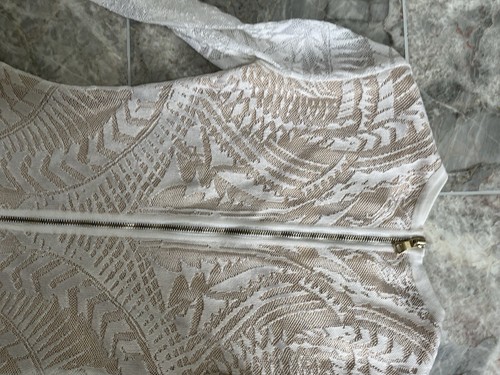 Balmain Resort 2015 White Intarsia Stretch long dress sz FR 36 US 0/2 - Picture 11 of 15