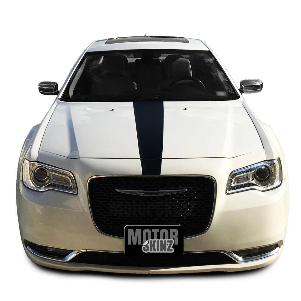 Cubierta superpuesta de calcomanía de vinilo apagada capó para Chrysler 300 300C 2011-2018 Foto 3 de 4