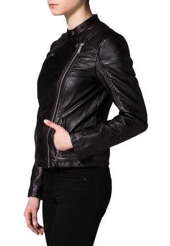 Stylish Women Soft Original Leather Jacket Motorcycle Slim fit Biker Jacket EL25 - Picture 3 of 6