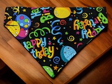 Dog Bandana for Dogs Birthday OVER THE COLLAR Bandanas Scarf Handmade