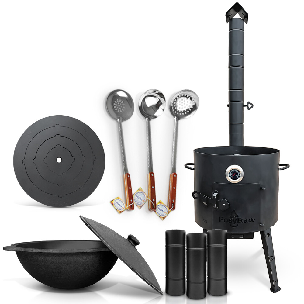 Gusseisen Kazan 12 L Kasan Herdplatte Feuerofen Utschak Ø 40 cm. Учак Учаг Uchag