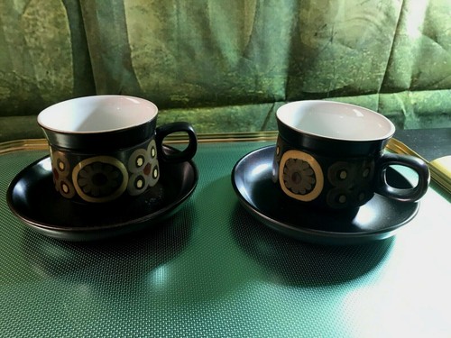 Vintage Denby 70' Arabesque Pamberton Coffee/ Tea Set of 6 cups and Saucers 12 p - Picture 2 of 12