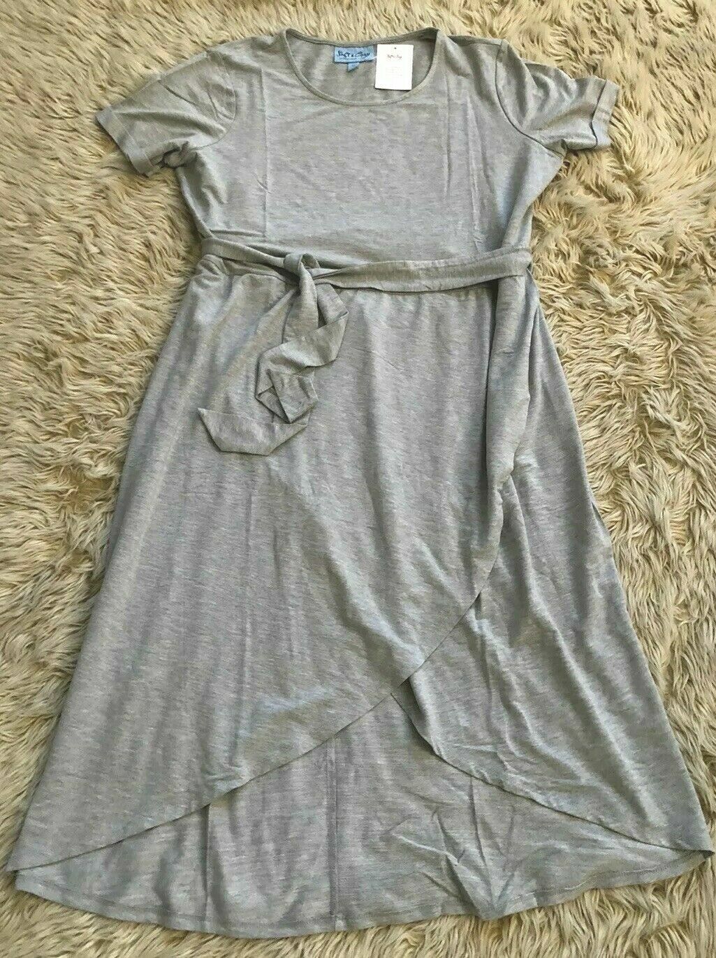 Soft Cozy Loungewear Cool Luxe Knit WrapSkirt Dress, Heather Grey,,  Size MED