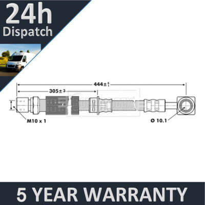 Fits Saab 9-5 1997-2009 Purevue Front Brake Hose 4565743