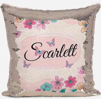 personalized sequin name pillow
