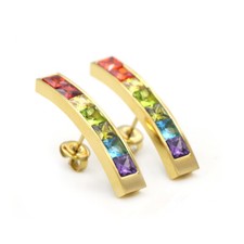 KURFÜRST 9001 Mischquadrat Swarovski Edelstein Rainbow TCM "Magnetschmuck -4you"