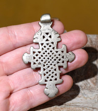 Antique Ethiopian Coptic Christian Cross Handmade Silver Pendant Ethiopia Africa Antique Ethiopian Coptic Christian Cross Handmade Silver Pendant Ethiopia Africa - Image 1