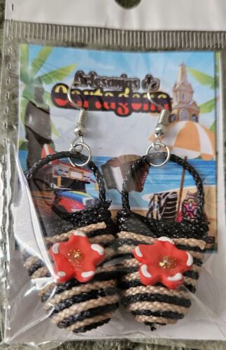 HANDGEMACHTE OHRRINGE AUS CARTAGENA KOLUMBIEN, MINI KOLUMBIANISCHE HANDTASCHE, JE 15 $