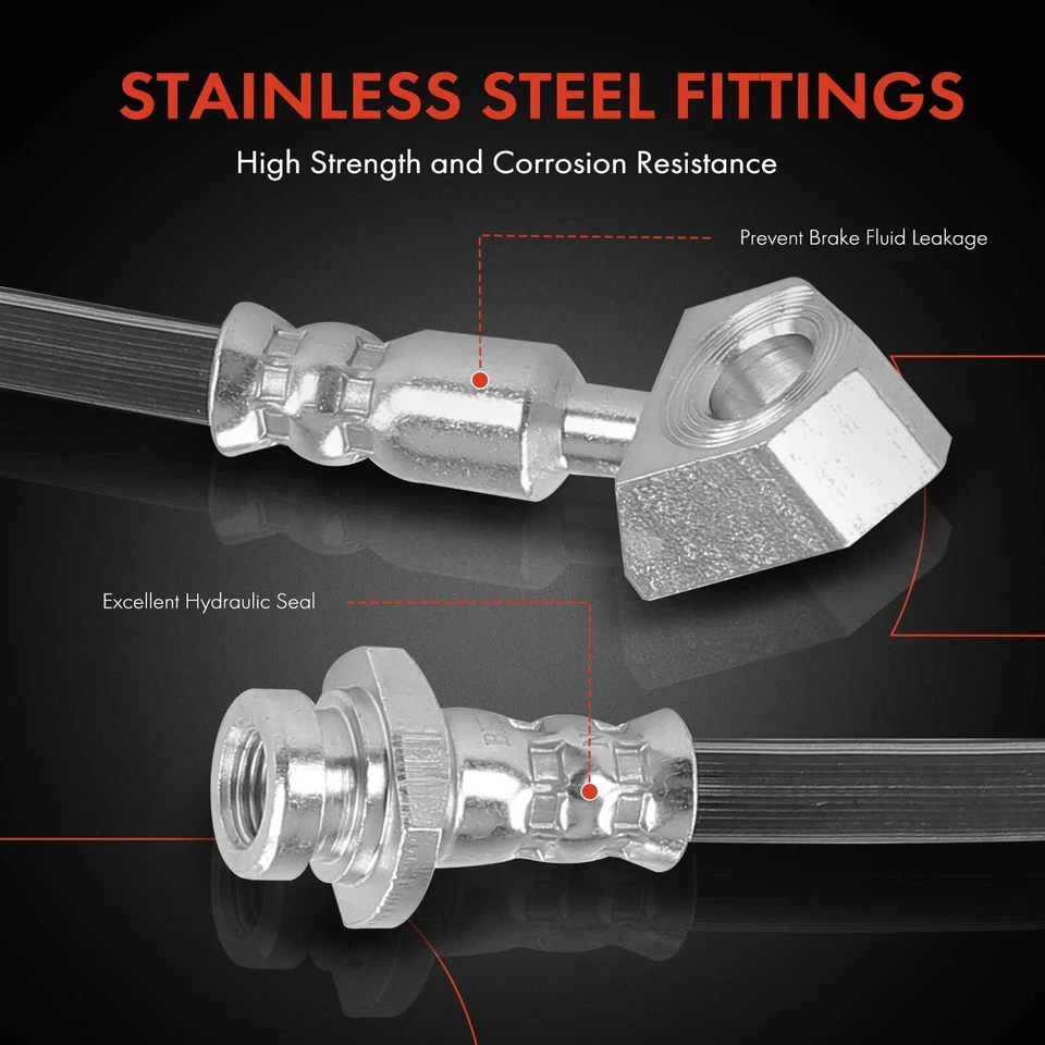 2x Manguera hidráulica de freno delantera derecha y derecha para camioneta Nissan D21 1986-1994 1984-2006 Foto 4 de 4