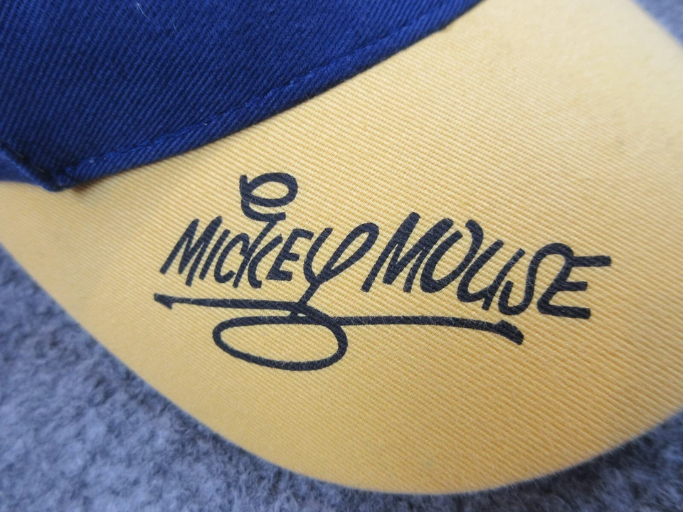 Disney Parks Hat Cap Snap Back Blue Yellow Mickey Mouse Ears Boys Youth Kids - Image 4 of 4