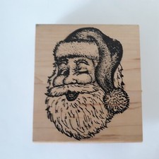 Winking Santa Rubber Stamp by Artistic Stamp Exchange Large