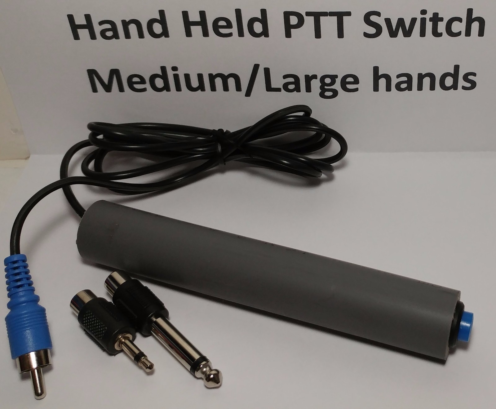 Hand Held PTT SWITCH EASY w/ 3.5 mm 1/8 1/4 RCA momentary latched LARGE ...