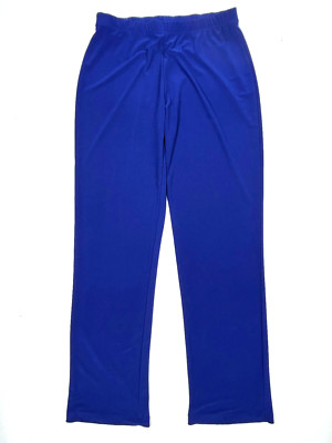 Clara S Sun Woo Pants LARGE Blue Pull On Classic Knit Elastic Waist 28x31