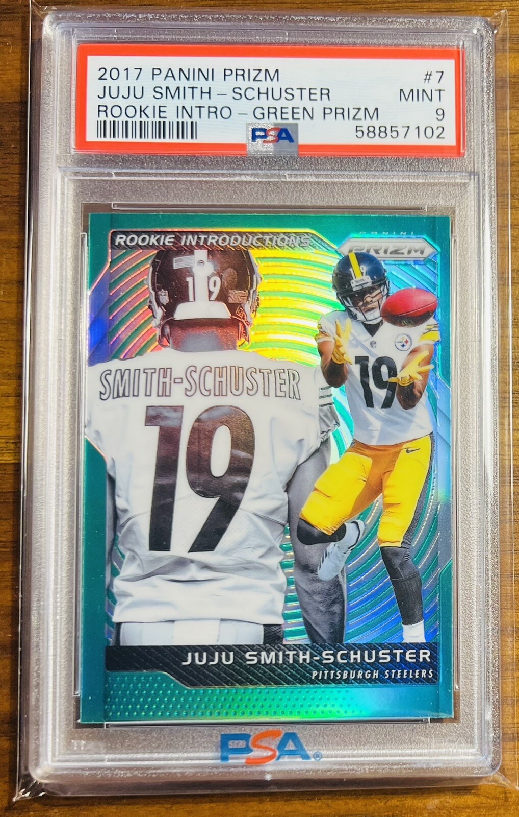 JuJu Smith-Schuster Panini Prizm Rookie Introductions #7 Green Prizm