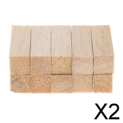 2x 10 Stück quadratischer Balsa Stockblock unvollendet HOLZbasteln